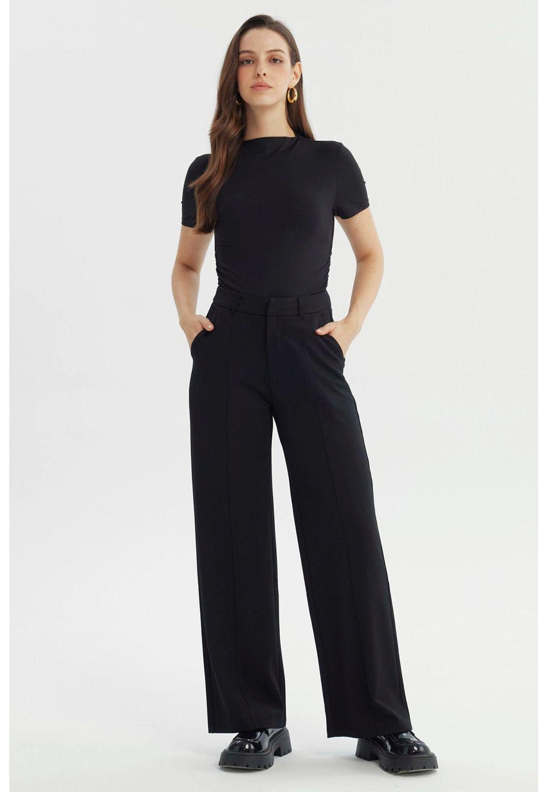 Pantalón Mujer Wide Leg Negro - X-3