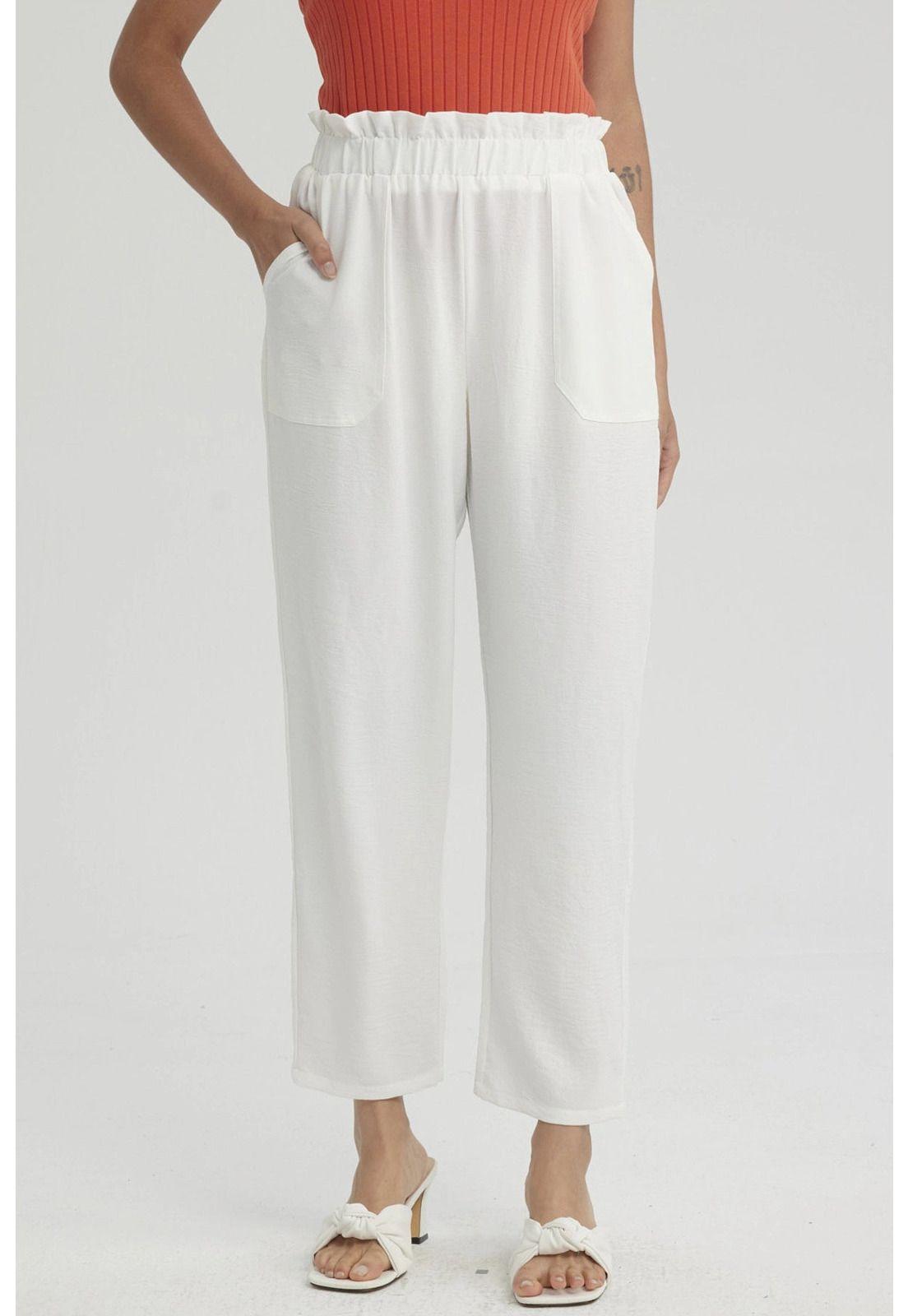 Pantalón Mujer Calce Slim Bolsillo Crudo-0