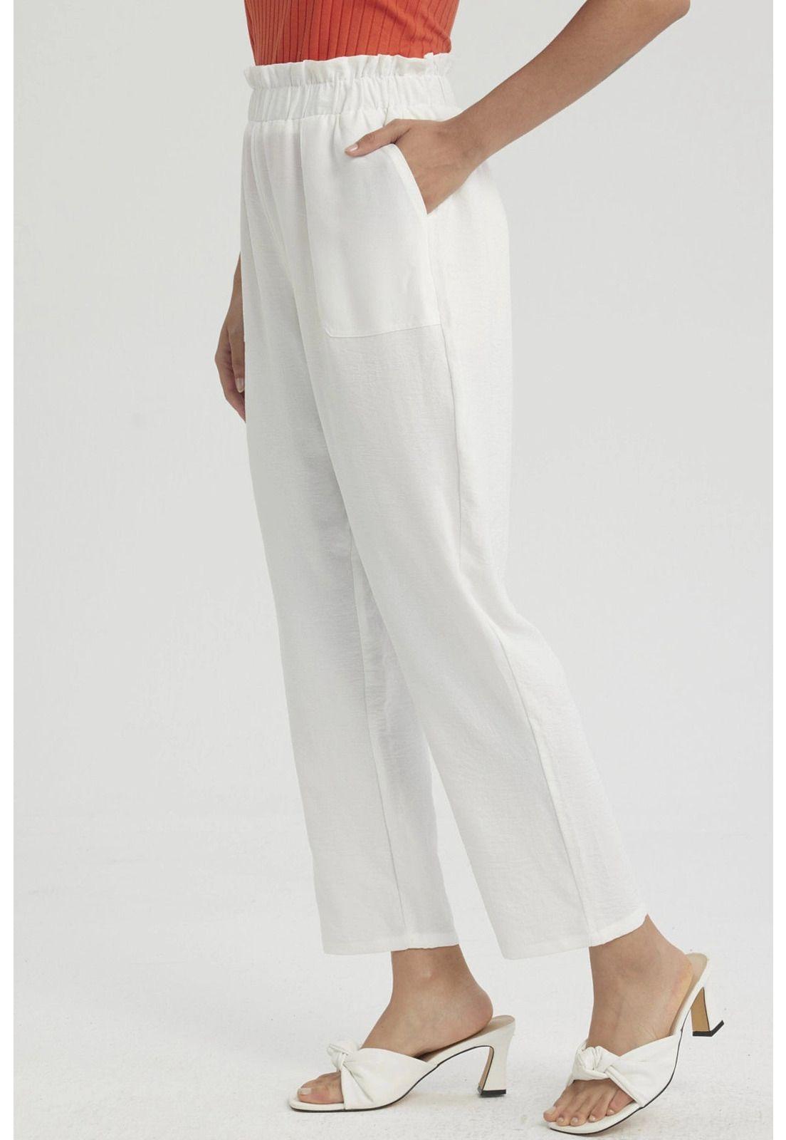 Pantalón Mujer Calce Slim Bolsillo Crudo-3