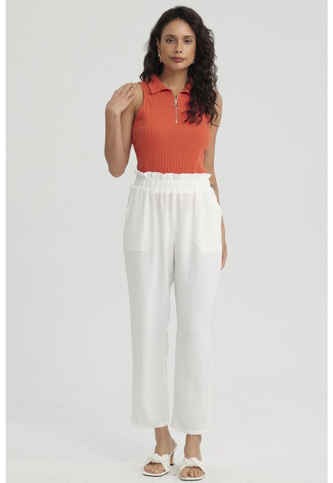 Pantalón Mujer Calce Slim Bolsillo Crudo-7