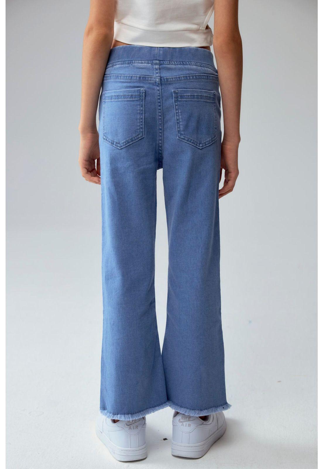 Jeans Niña Calce Recto Con Corazones Azul Claro-2