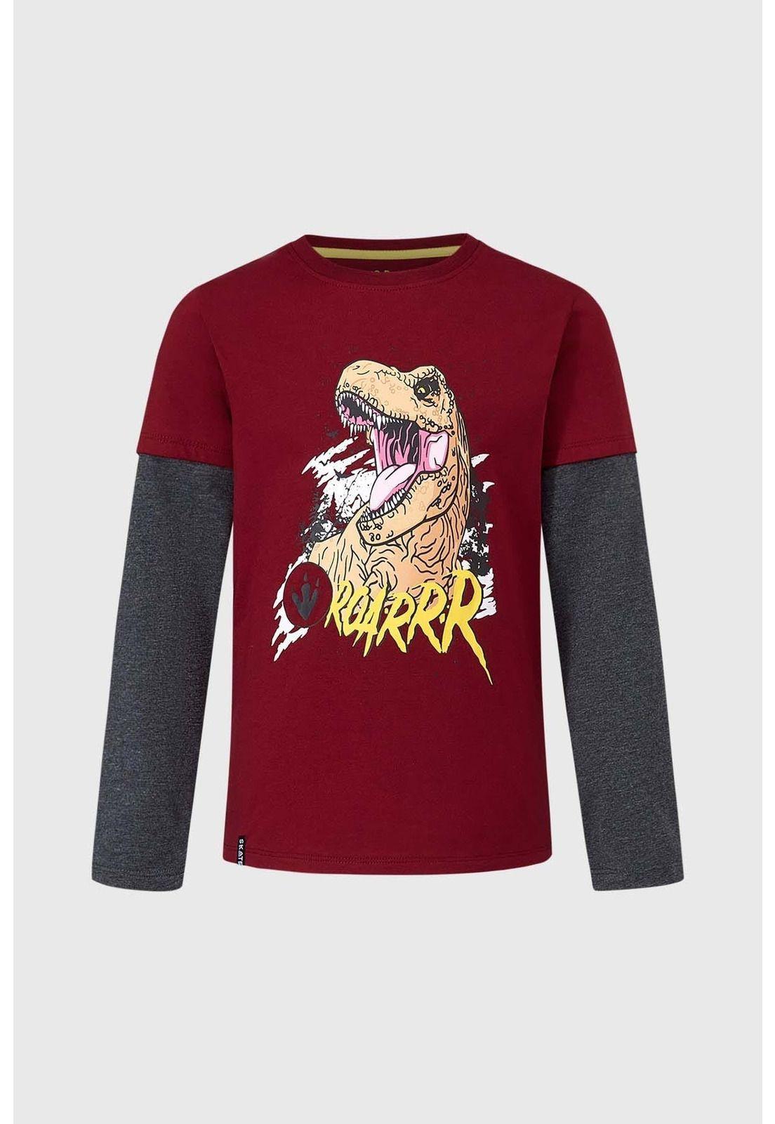 Polera Niño Doble Manga Básica Rojo-0