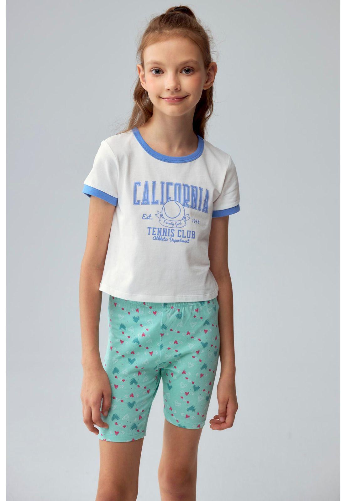 Polera Niña Con Rib A Contraste Celeste-0