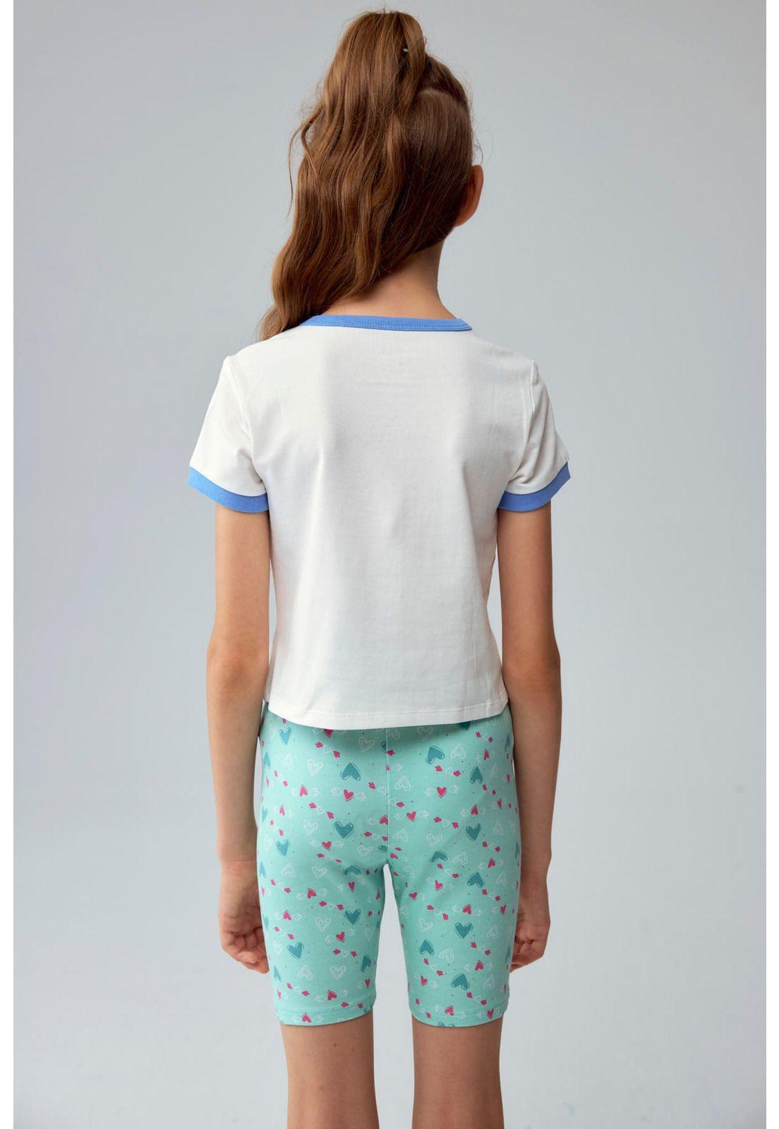 Polera Niña Con Rib A Contraste Celeste-2