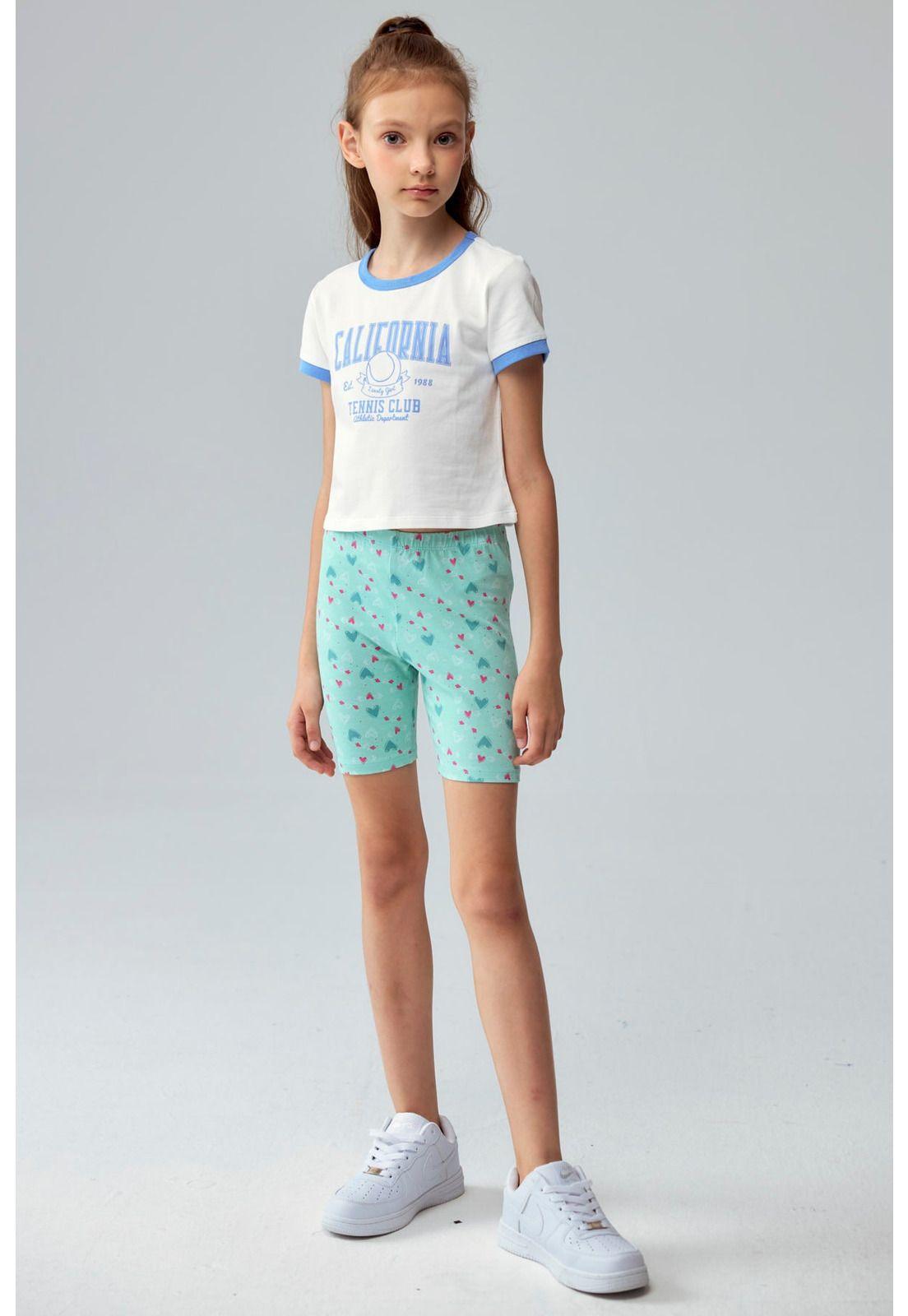 Polera Niña Con Rib A Contraste Celeste-3