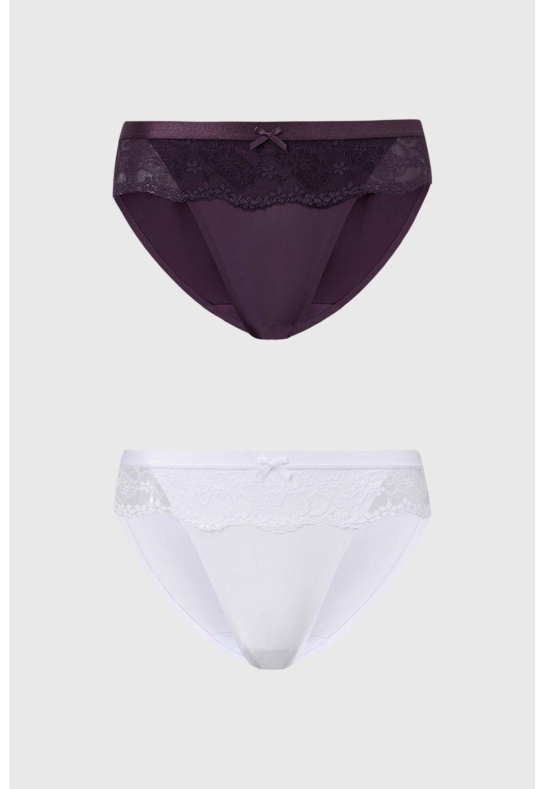 Calzón Mujer Pantaleta Detalle Encaje Café Oscuro-0