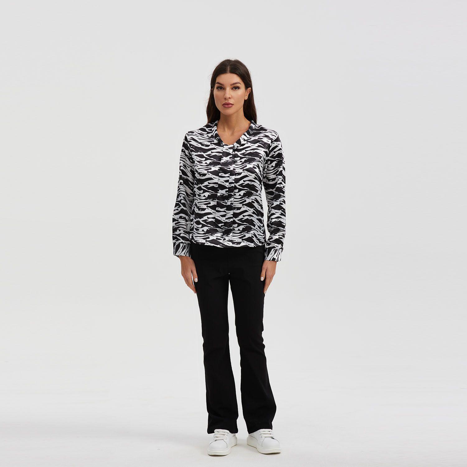 Blusa Aplicación Lazo Manga Negro Mujer-3