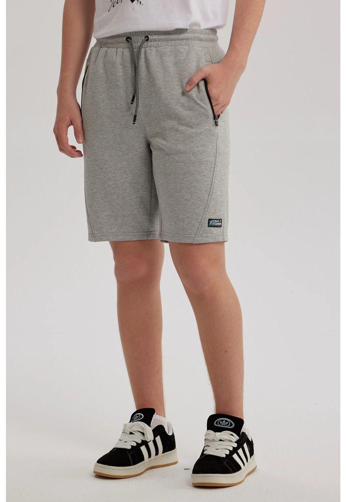 Bermuda Niño Con Bolsillo Con Cierre Gris Melange-1
