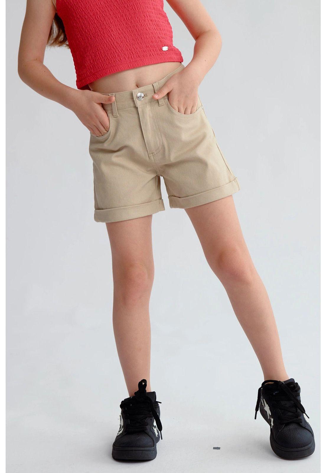 Short Niña Gabardina Básico Beige-0