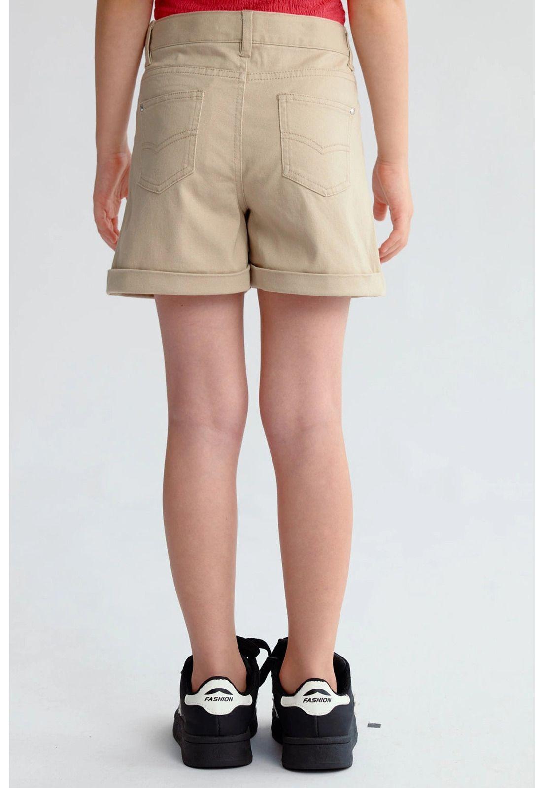 Short Niña Gabardina Básico Beige-2