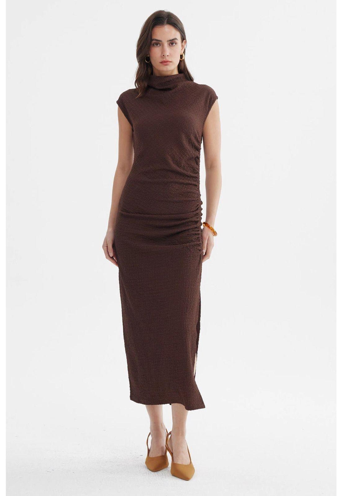 Vestido Mujer Largo Café-0