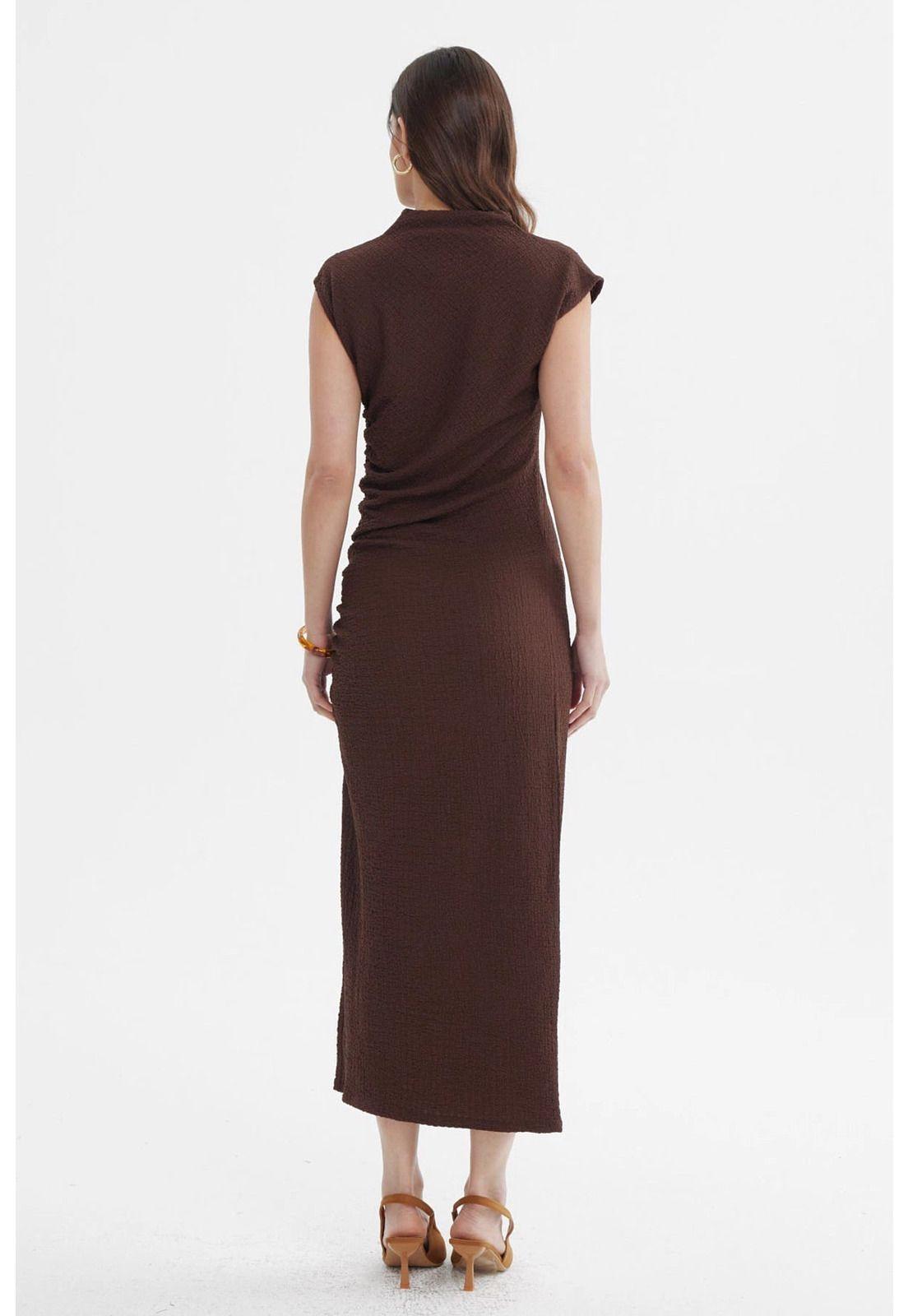 Vestido Mujer Largo Café-2