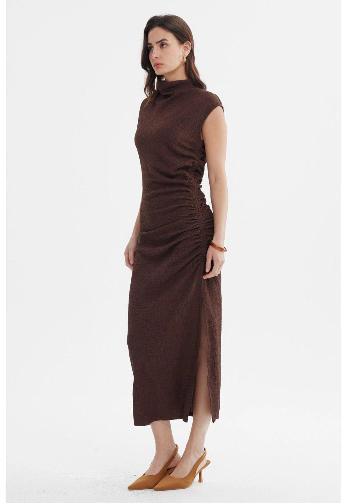 Vestido Mujer Largo Café-3