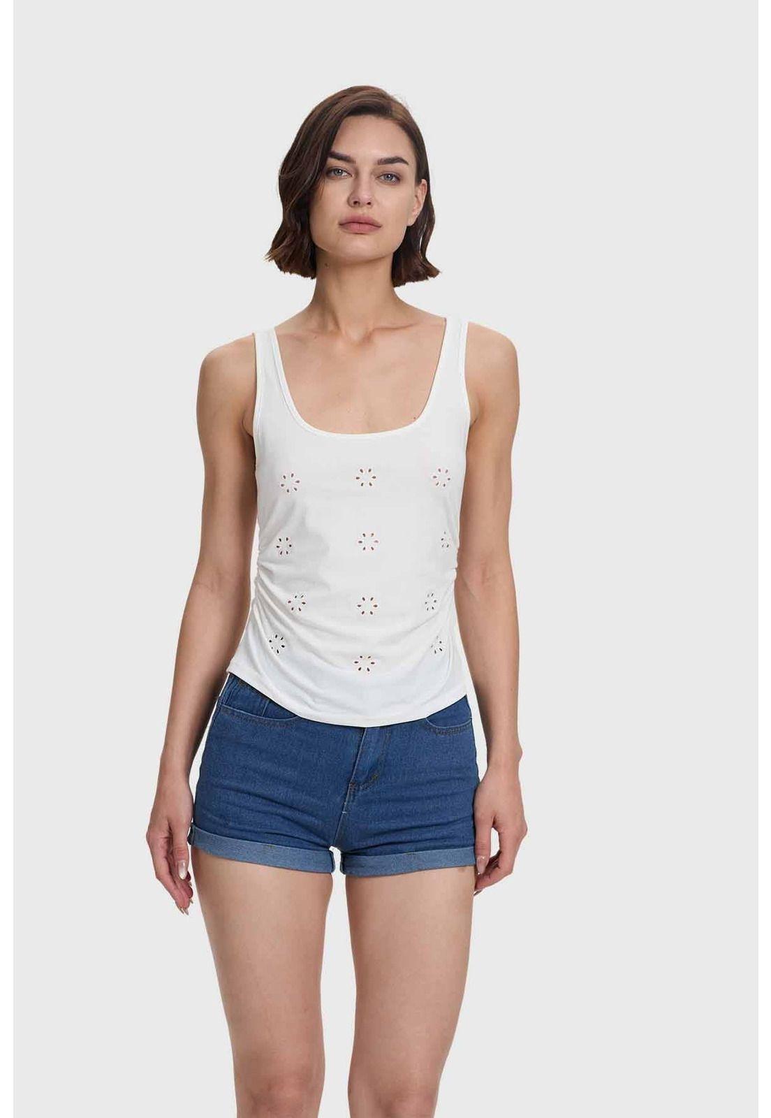 Polera Mujer Escote Cuadrado Crudo-0
