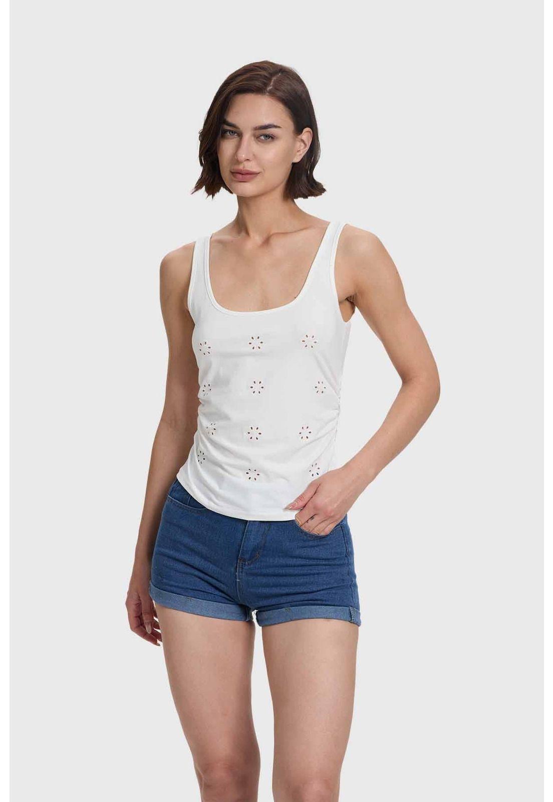 Polera Mujer Escote Cuadrado Crudo-1