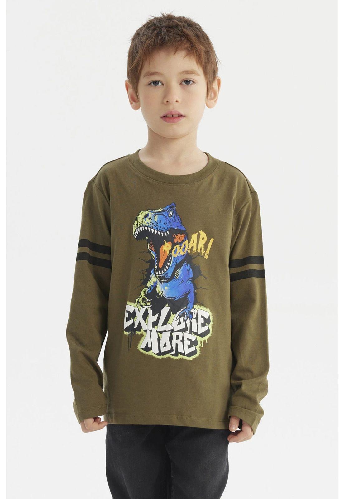 Polera Niño Toddler Franjas Verde Militar-0