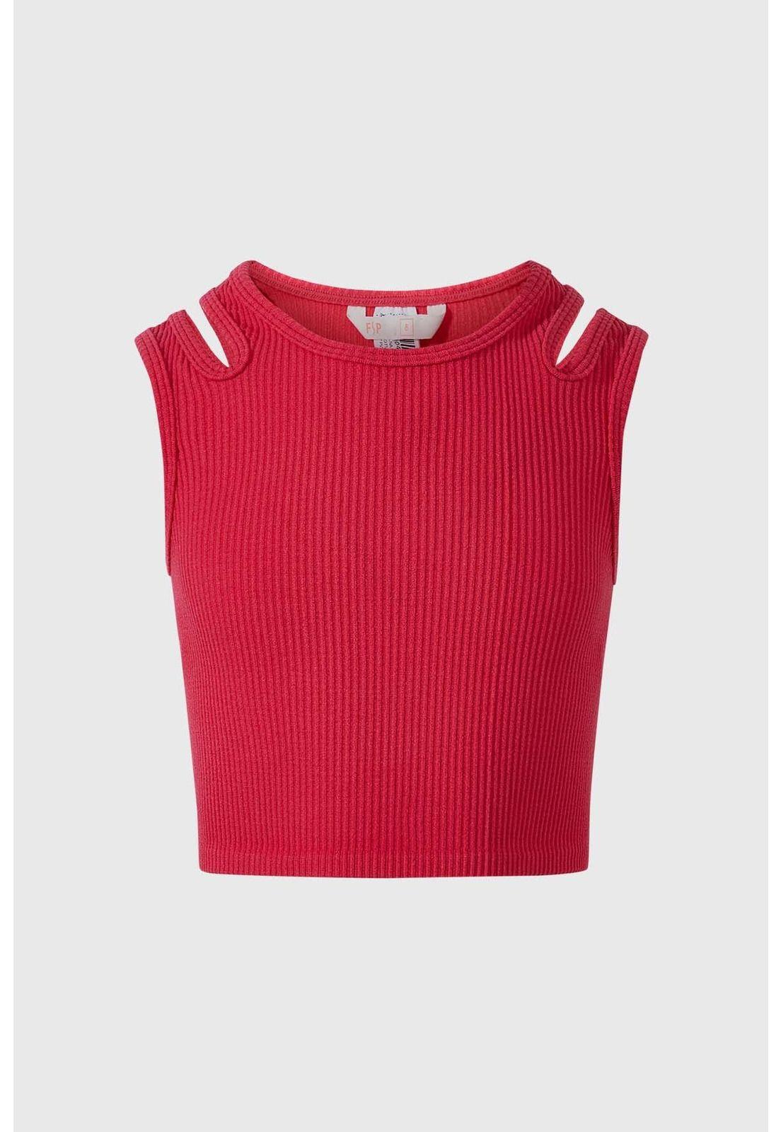 Polera Niña Abertura Hombro Fucsia-0