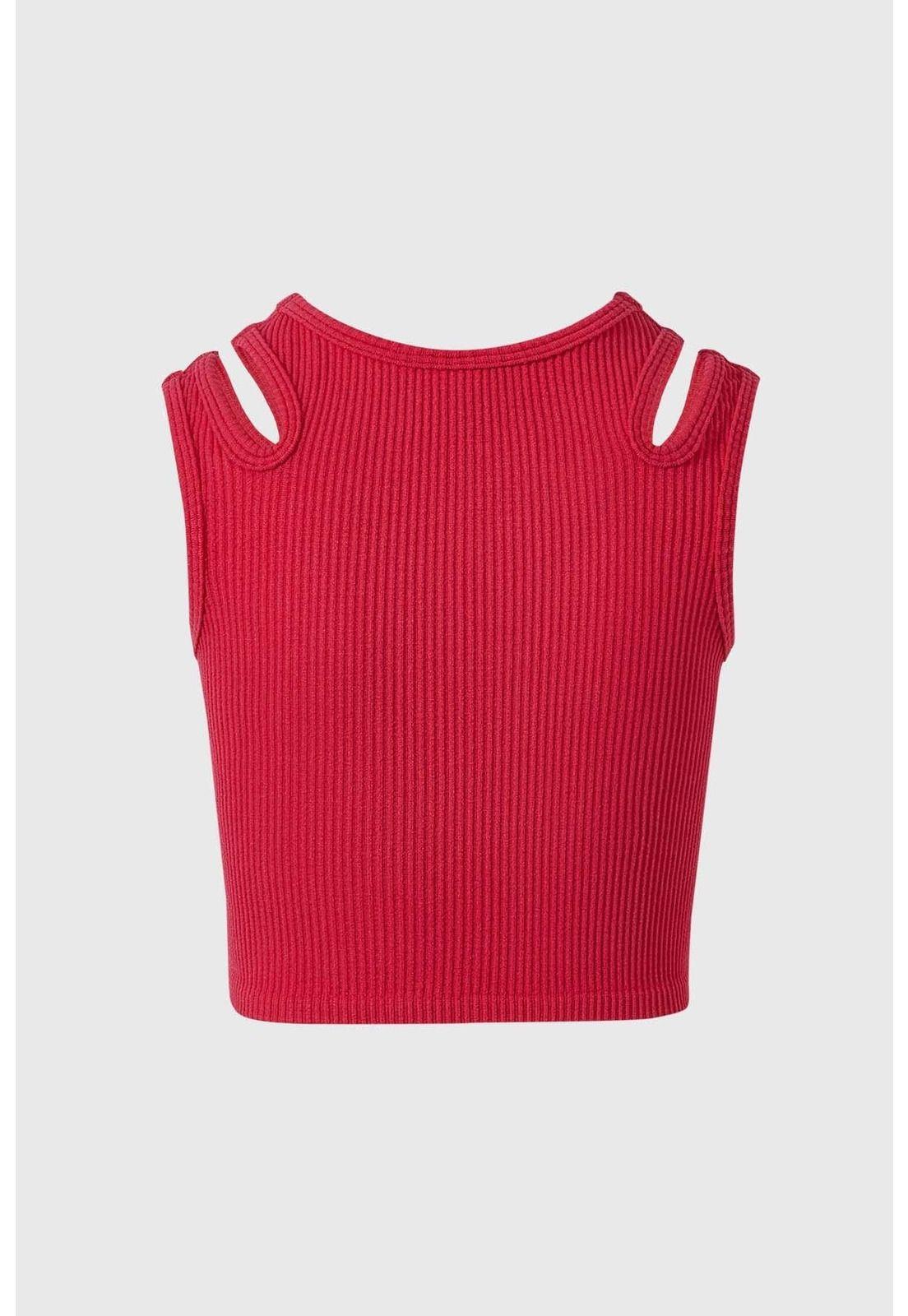 Polera Niña Abertura Hombro Fucsia-1