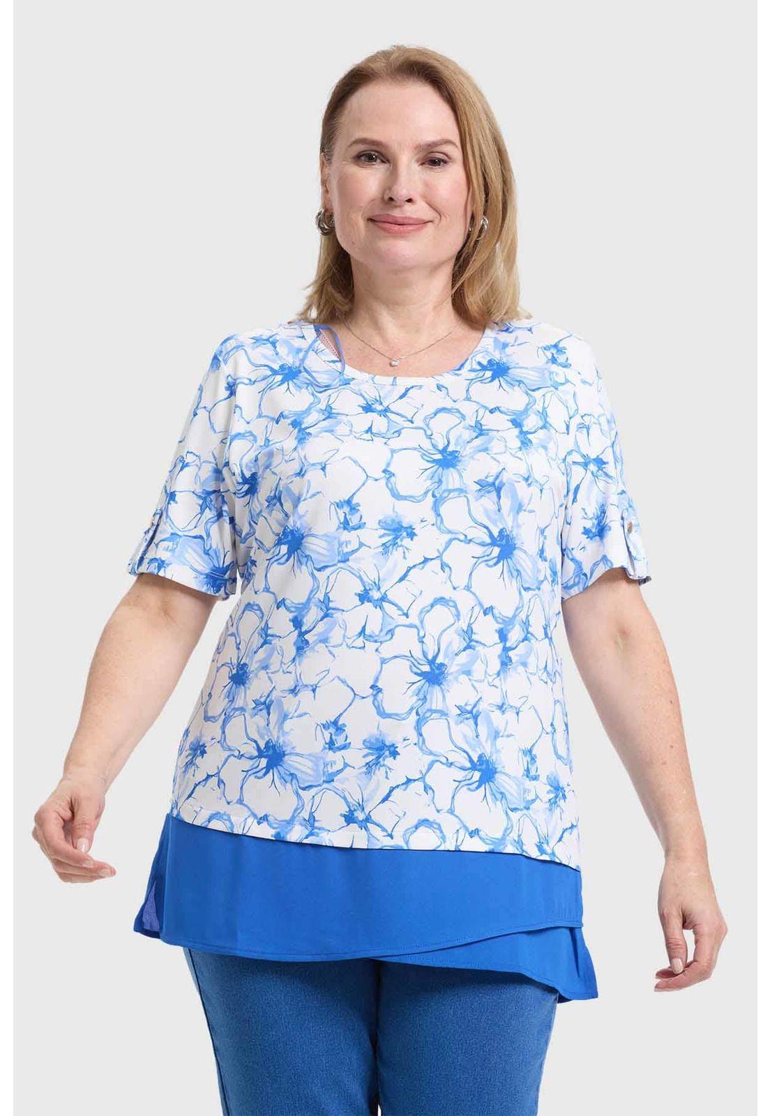 Polera Mujer Con Faldón Azul-0