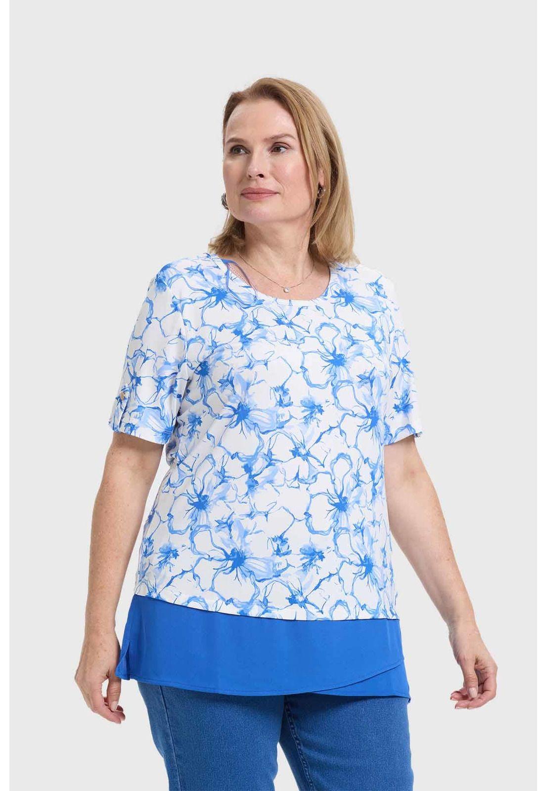 Polera Mujer Con Faldón Azul-1
