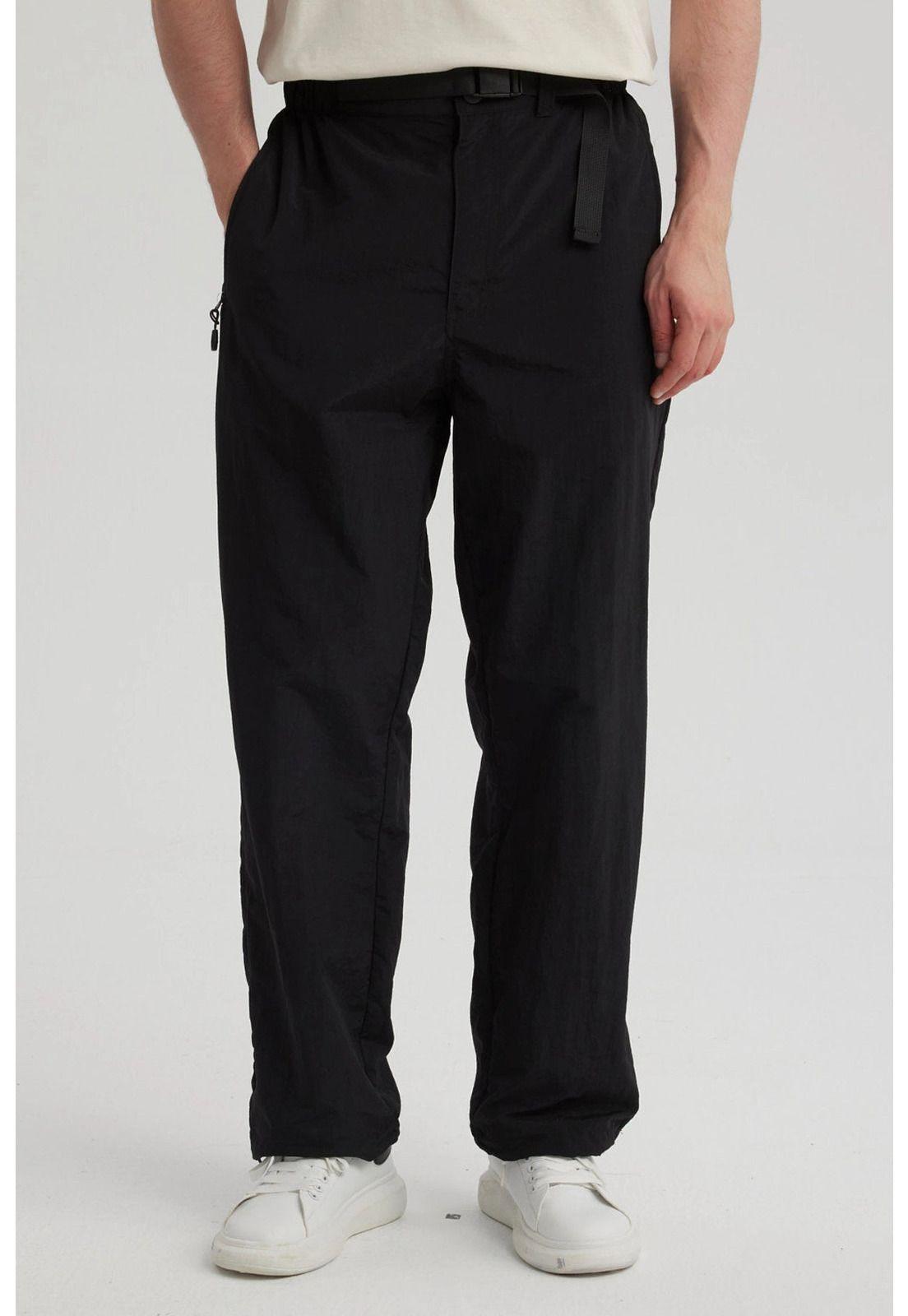 Pantalón Hombre Recto Con Bolsillo Negro-0