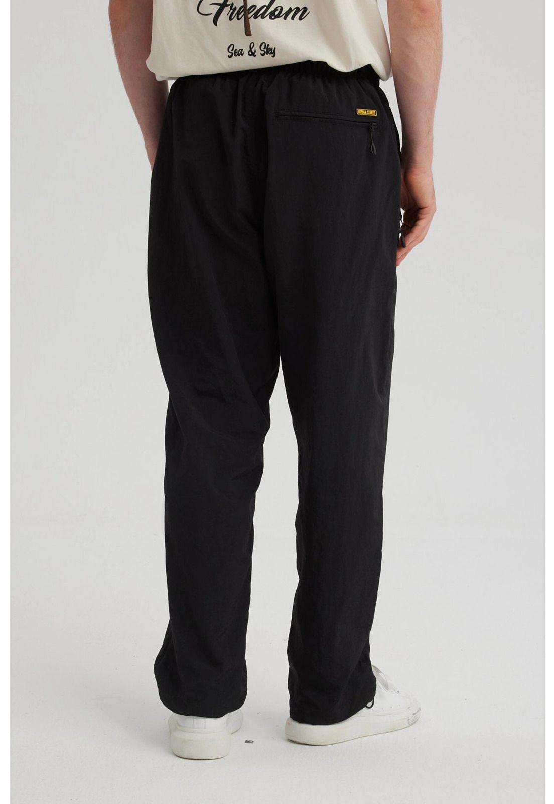 Pantalón Hombre Recto Con Bolsillo Negro-2