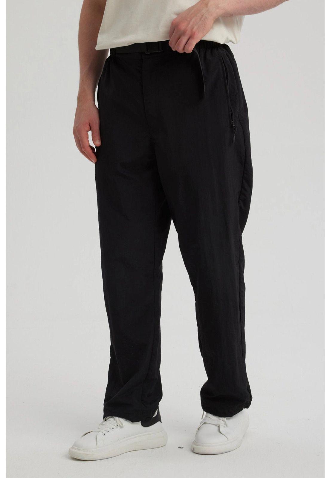 Pantalón Hombre Recto Con Bolsillo Negro-3