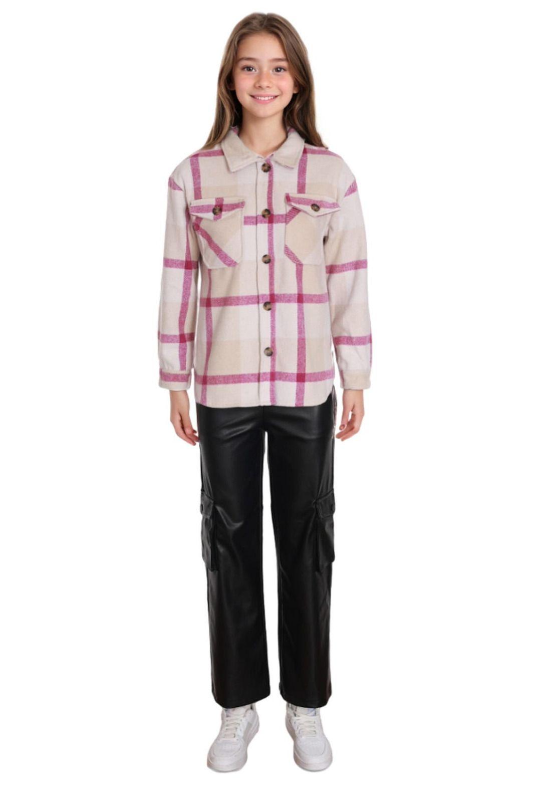 Blusa Niña Cotelé Polar Interior Beige-2