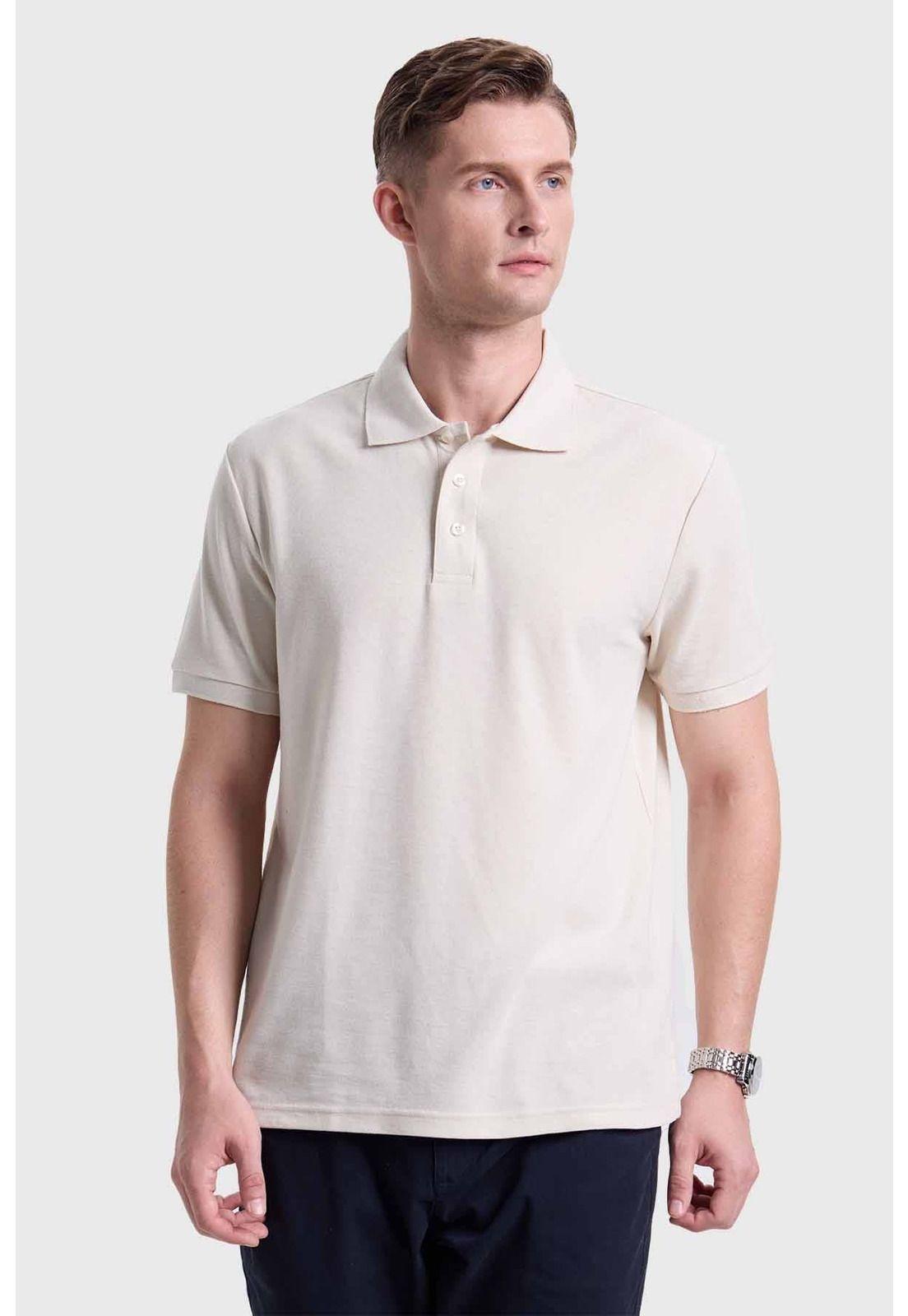 Polera Hombre Piqué Básica Beige-0