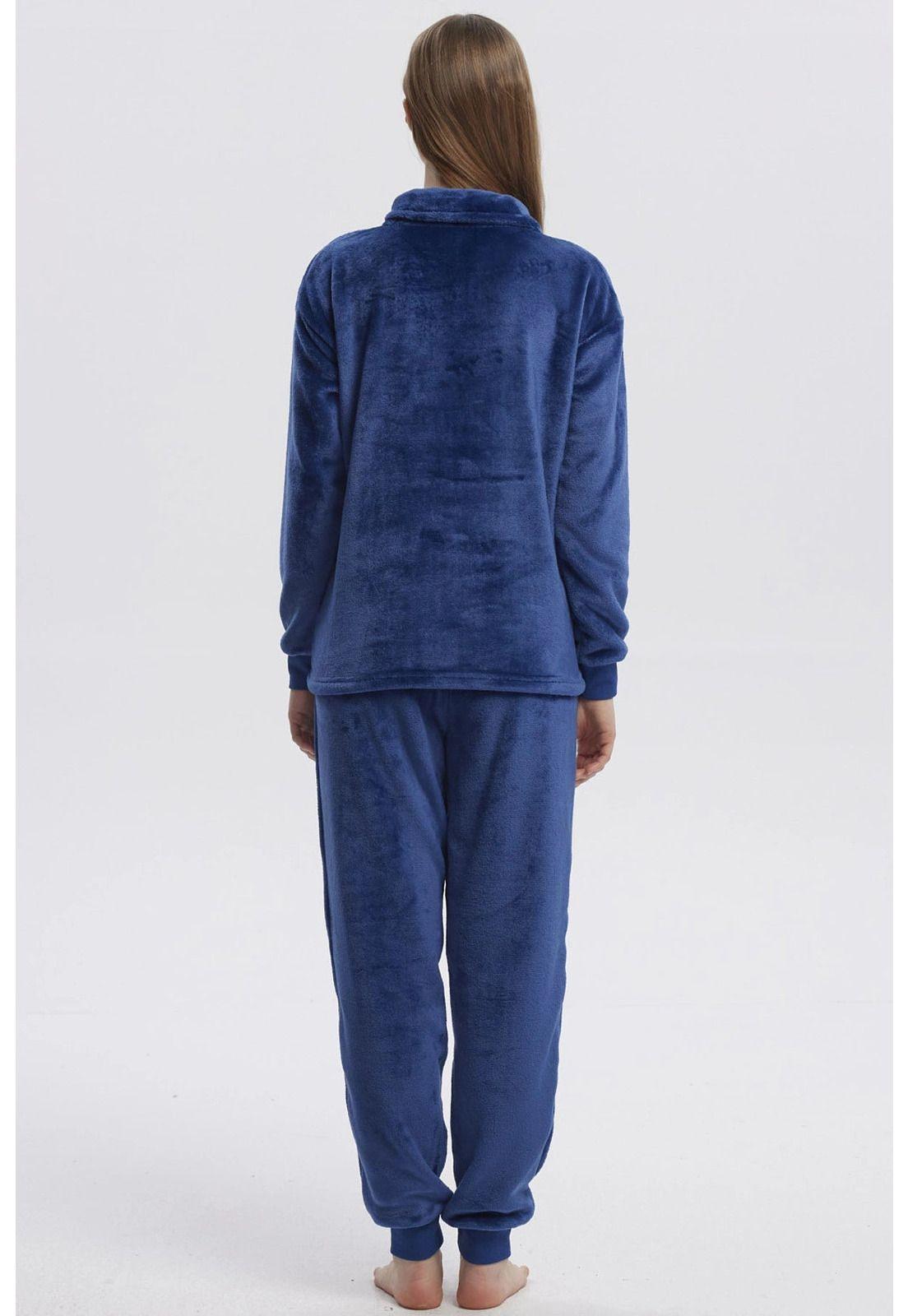 Pijama Mujer Pijama Polera Y Pantalón Azul-2