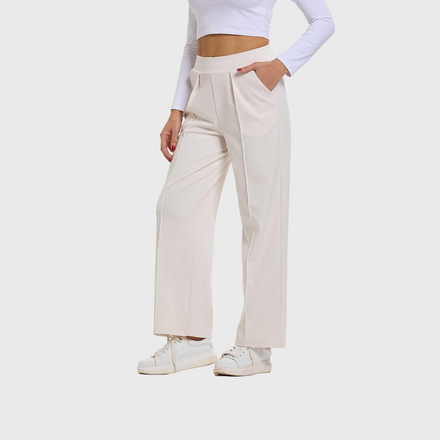 Pantalón Mujer Sastrero Pretina Crudo Fashion's Park-1