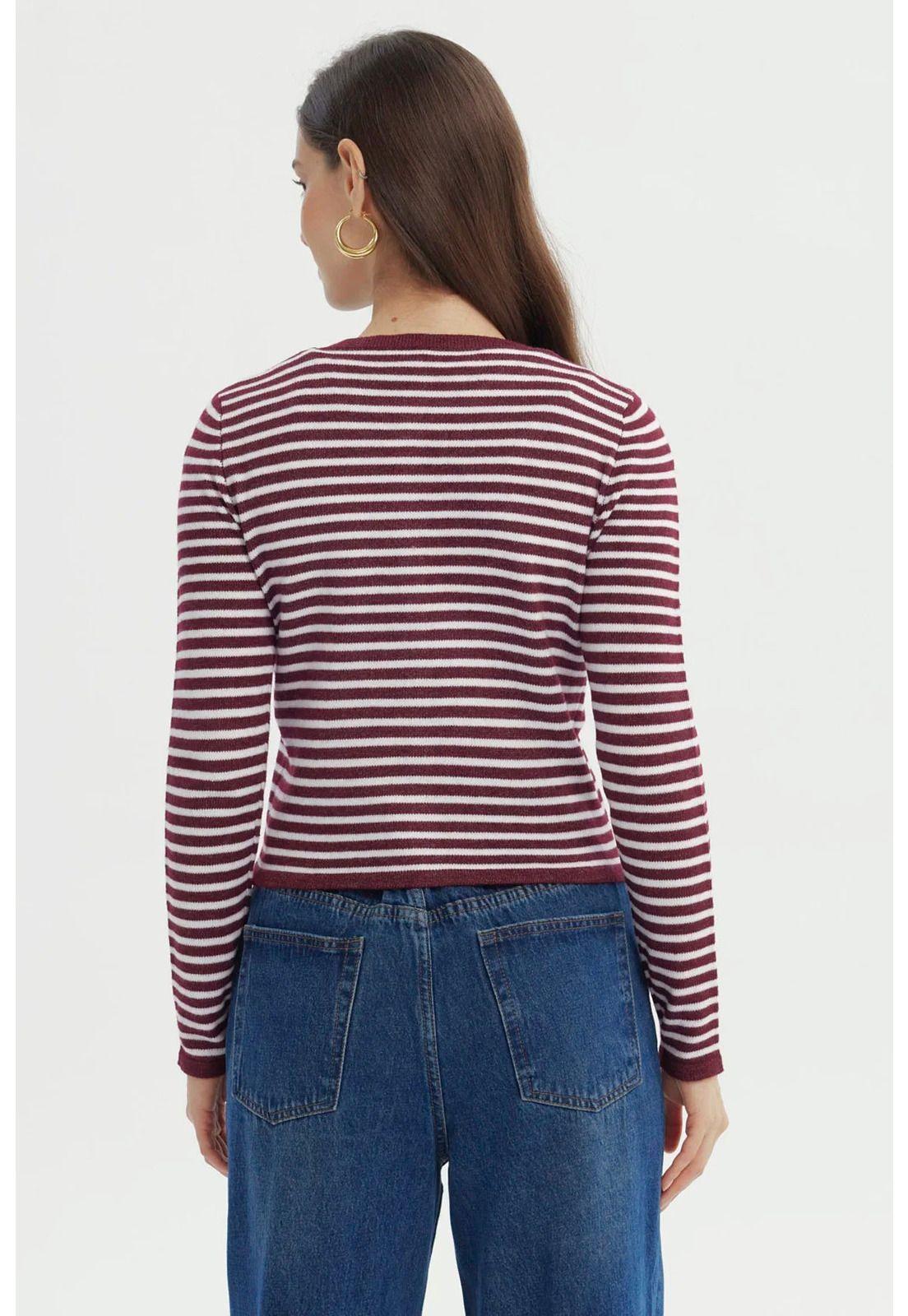 Sweater Mujer Slim Burdeo-2