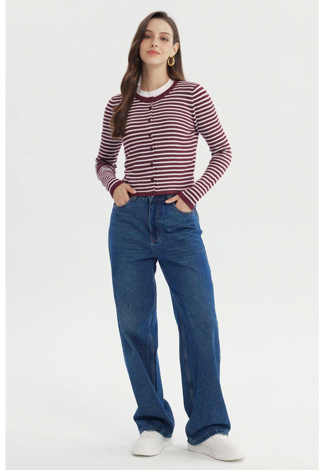 Sweater Mujer Slim Burdeo-3