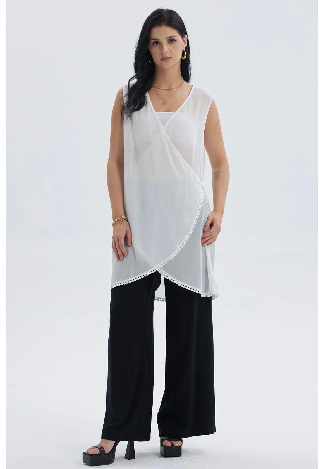 Polera Mujer Cruzada Crudo-3