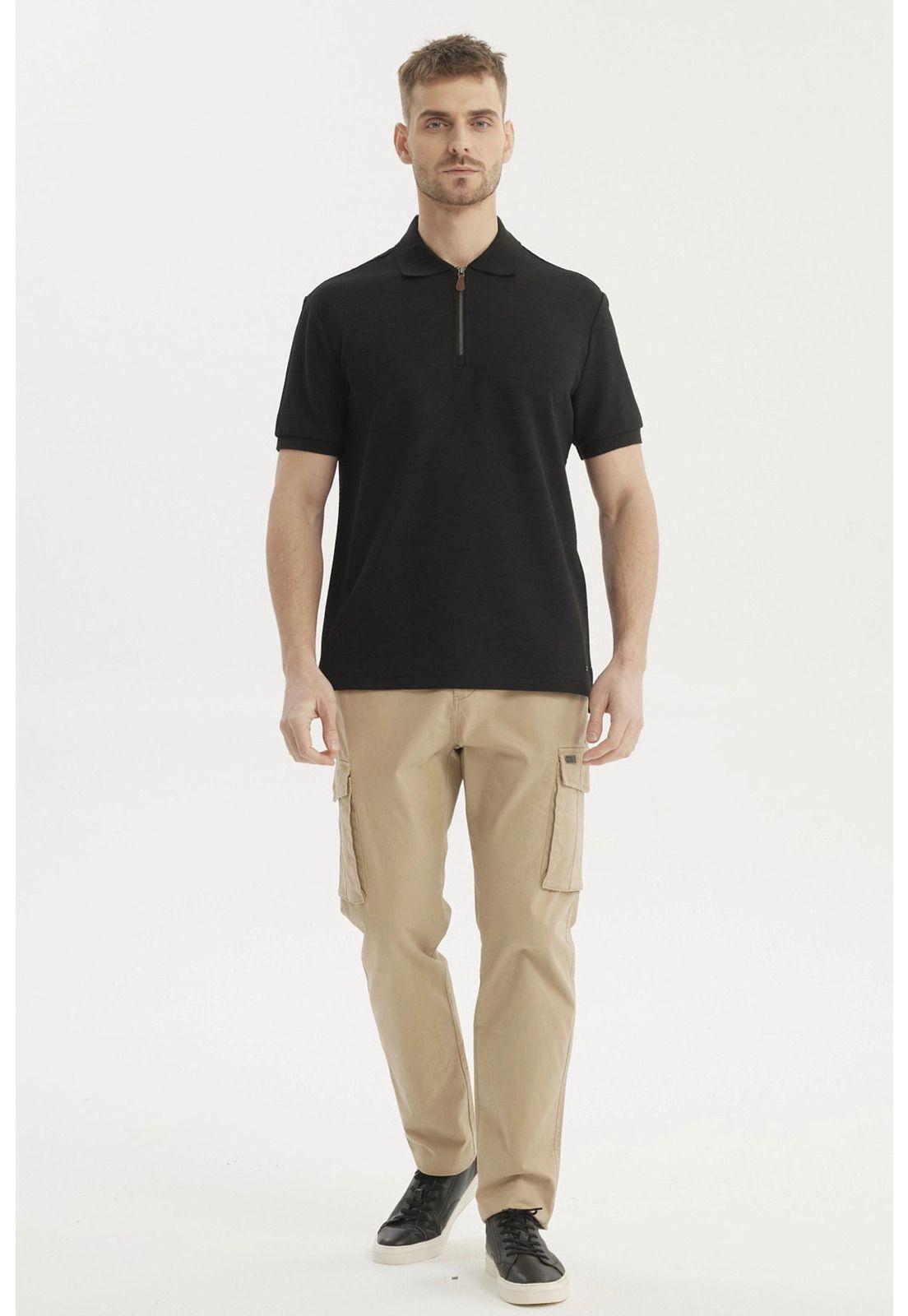 Polera Hombre Textura Vertical Negro-3