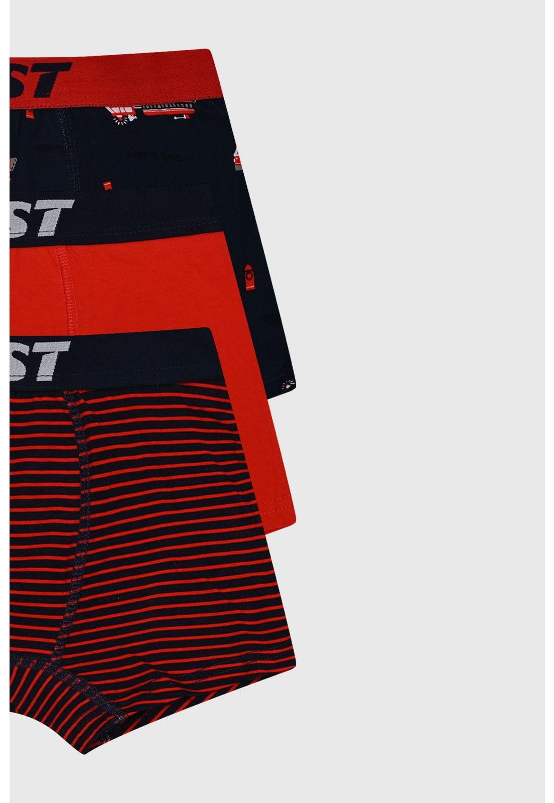 Boxer Niño Tripack Liso Azul Marino-1