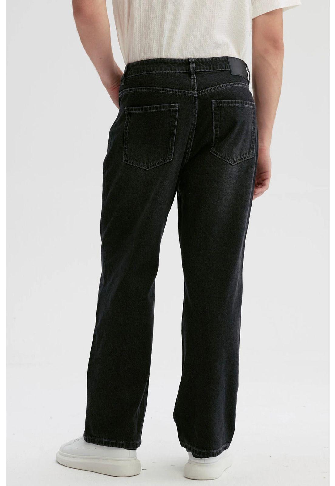 Jeans Hombre Baggy Dirty Washed Negro-2