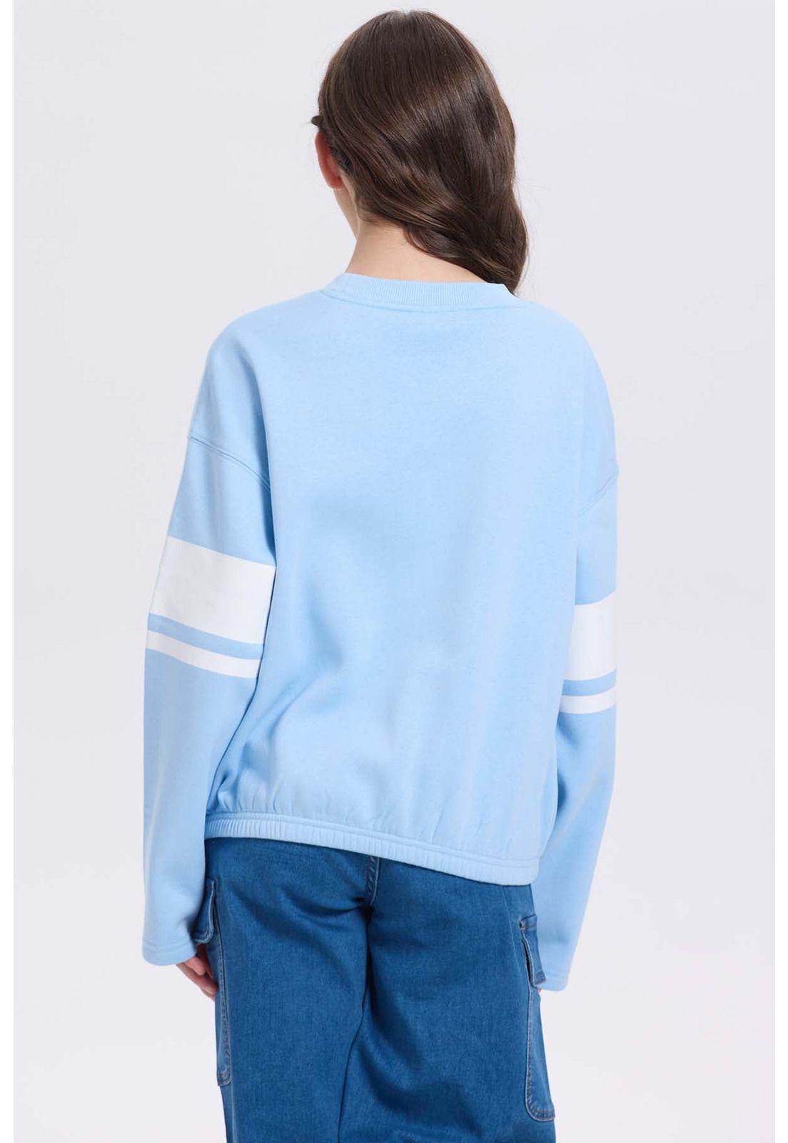 Polerón Niña Print Posicional Celeste-2