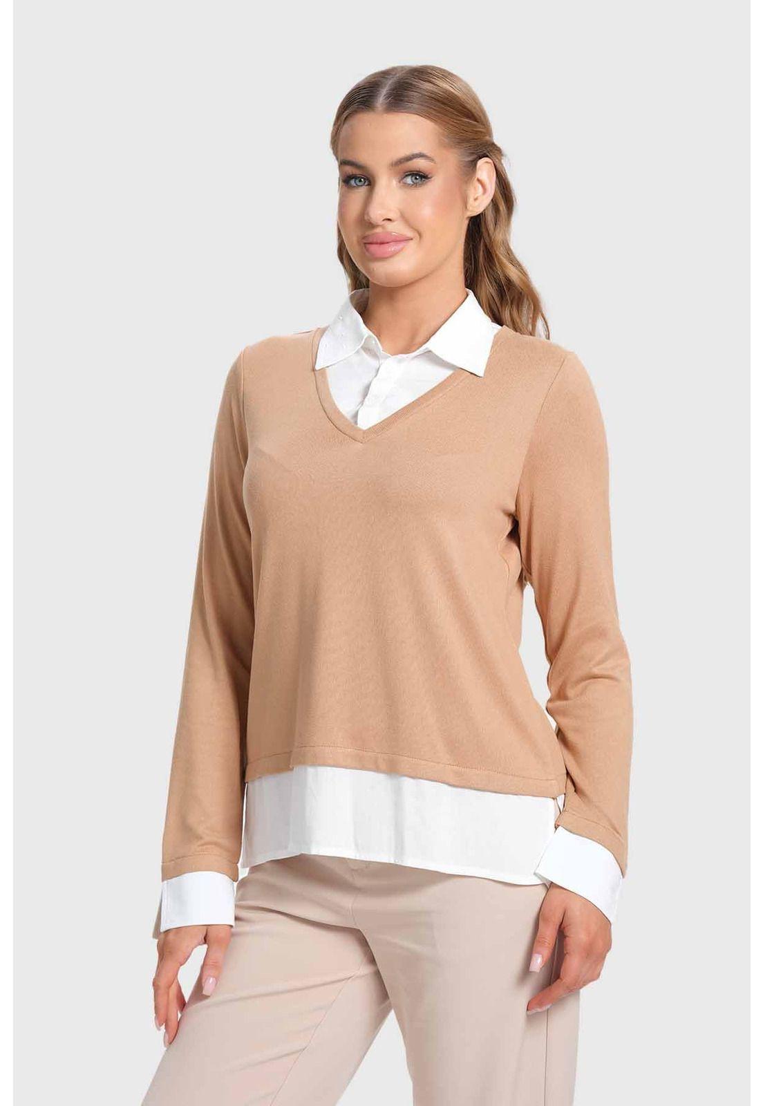 Sweater Mujer Blusa Taupe-1