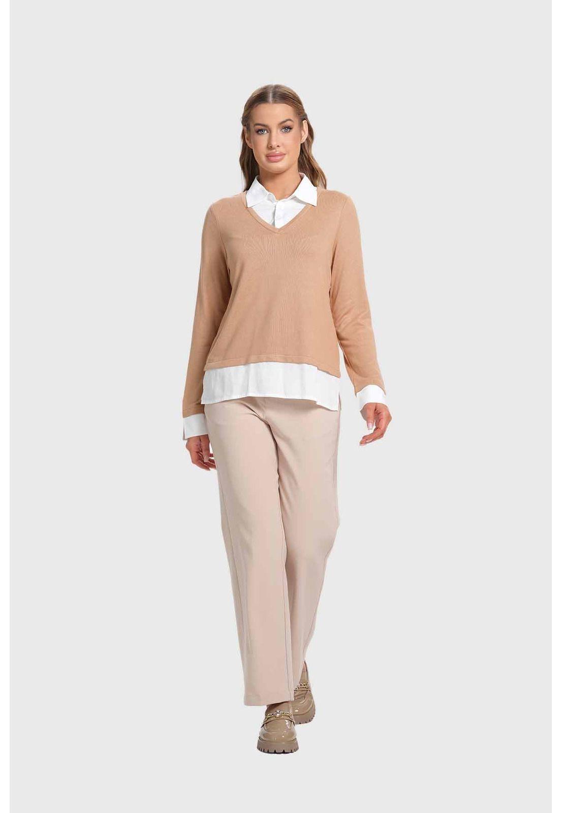 Sweater Mujer Blusa Taupe-3