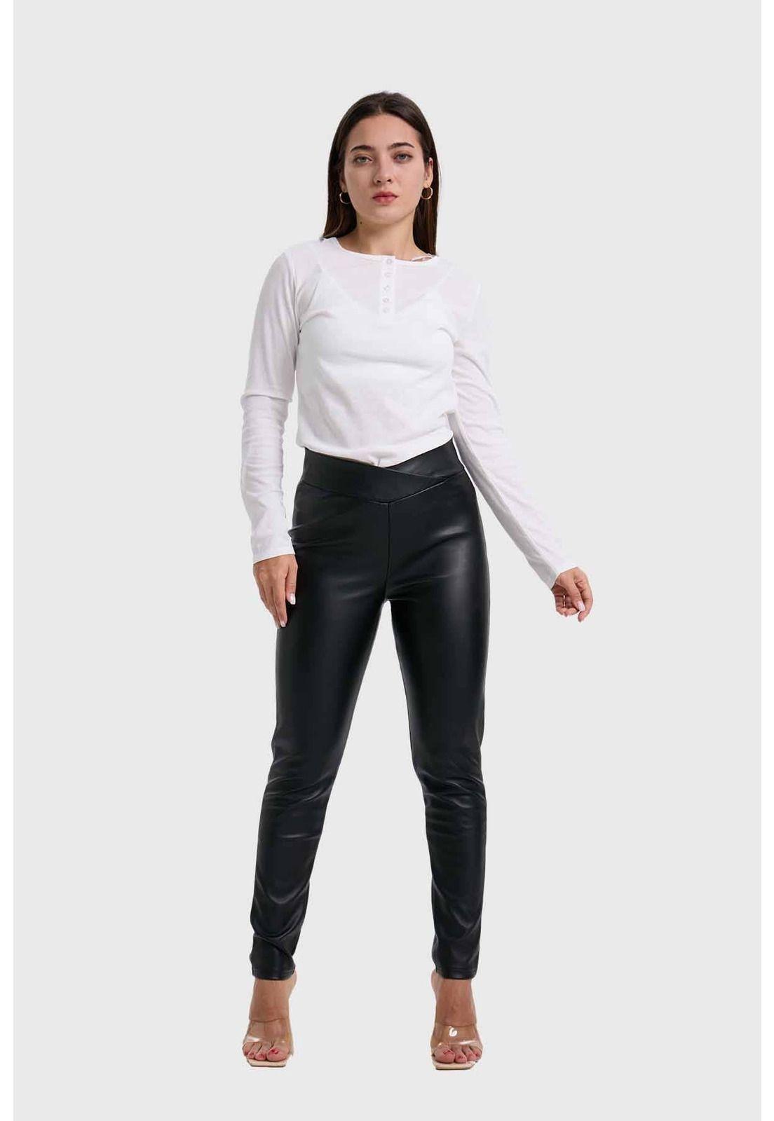 Calza Mujer Pretina Ancha Negro-3