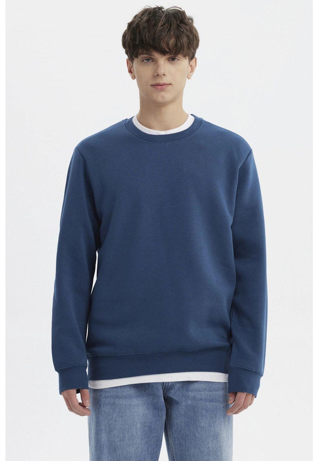 Polerón Hombre Básico Azul Oscuro-0