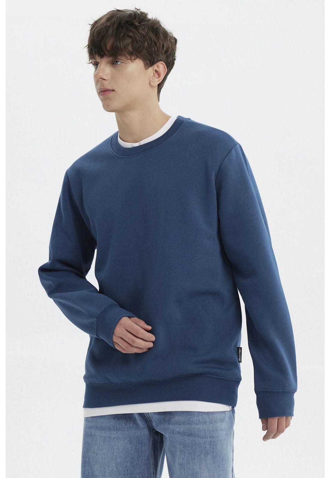 Polerón Hombre Básico Azul Oscuro-1