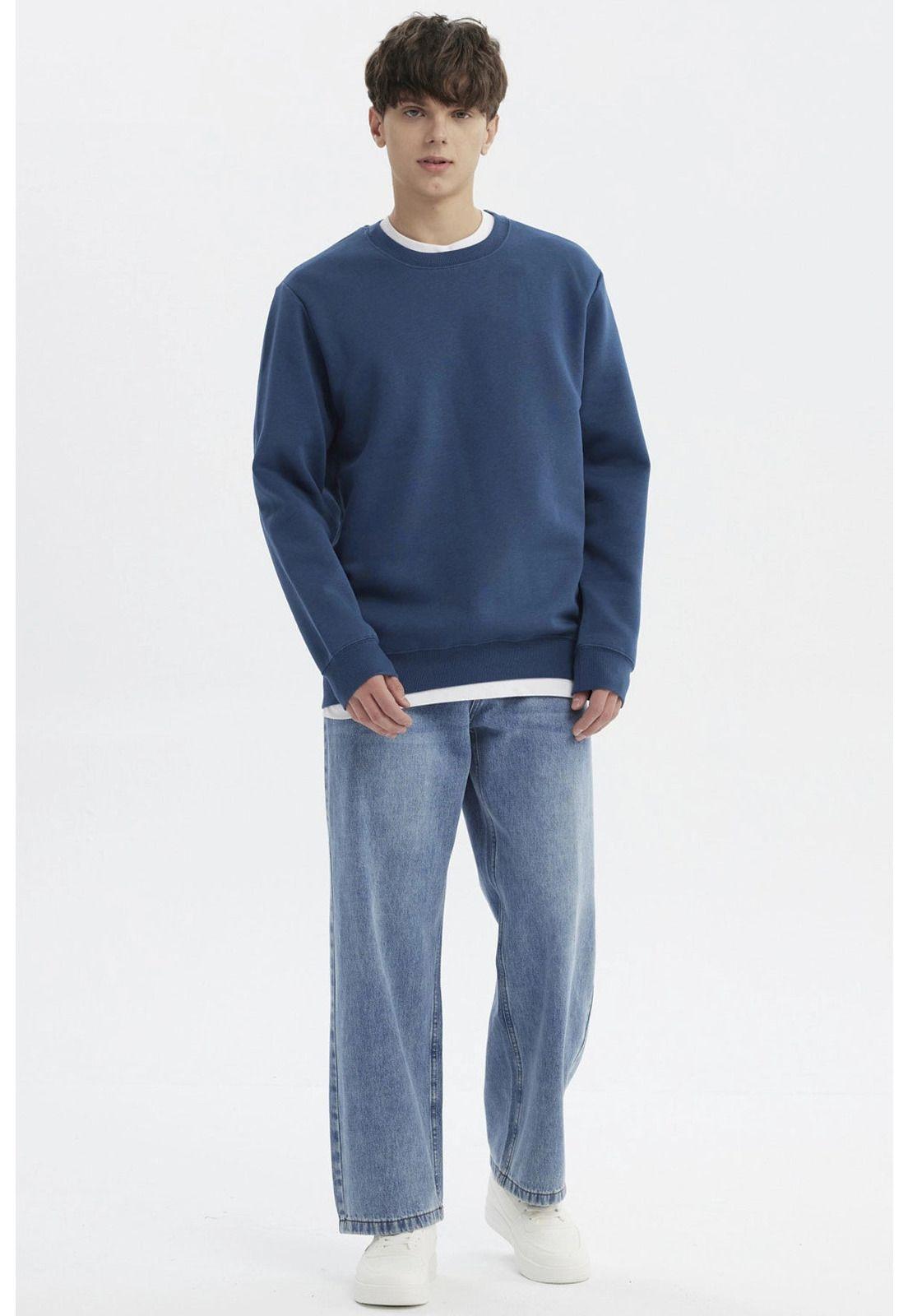 Polerón Hombre Básico Azul Oscuro-3