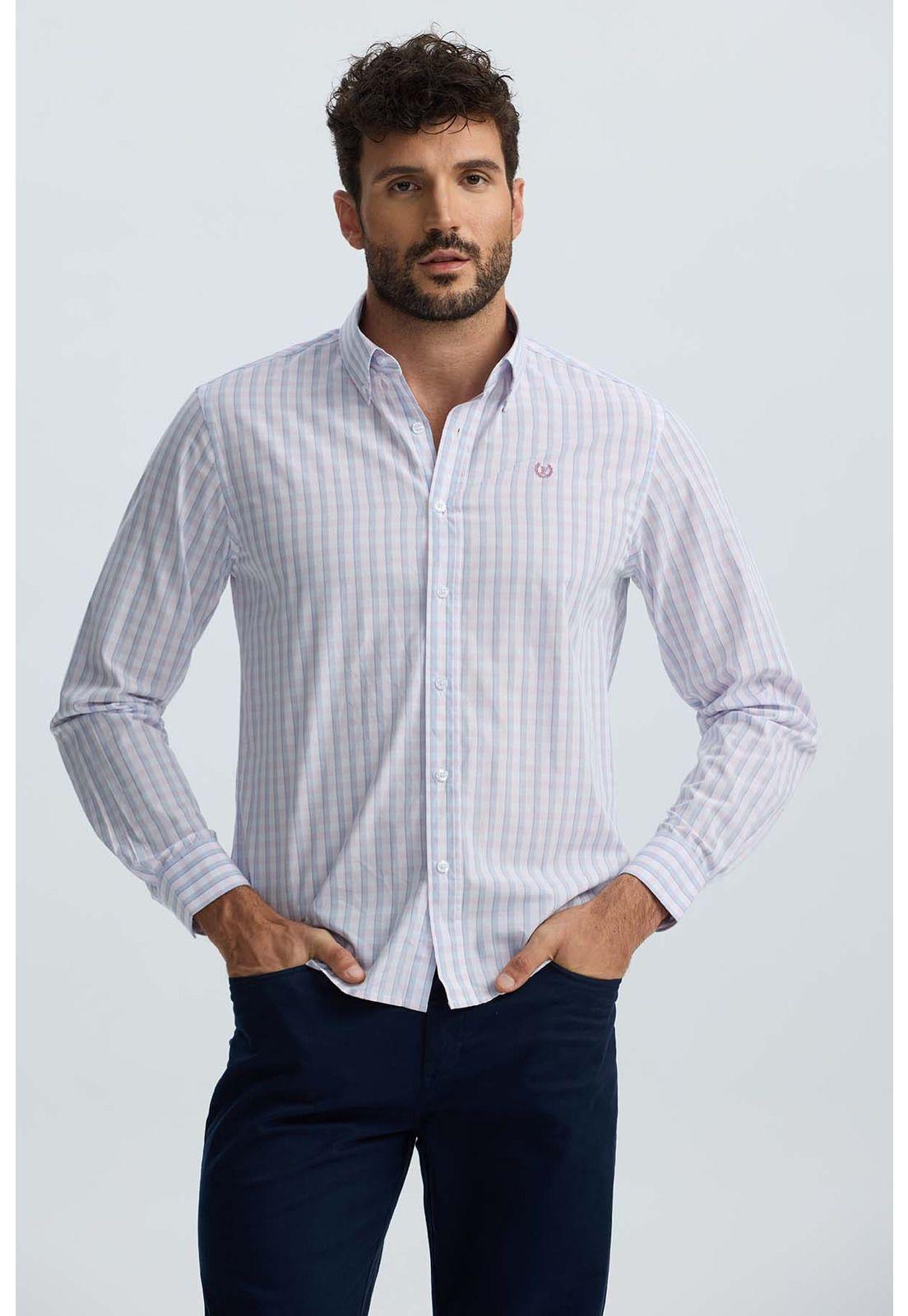 Camisa Hombre Cuadros Palo Rosa-1