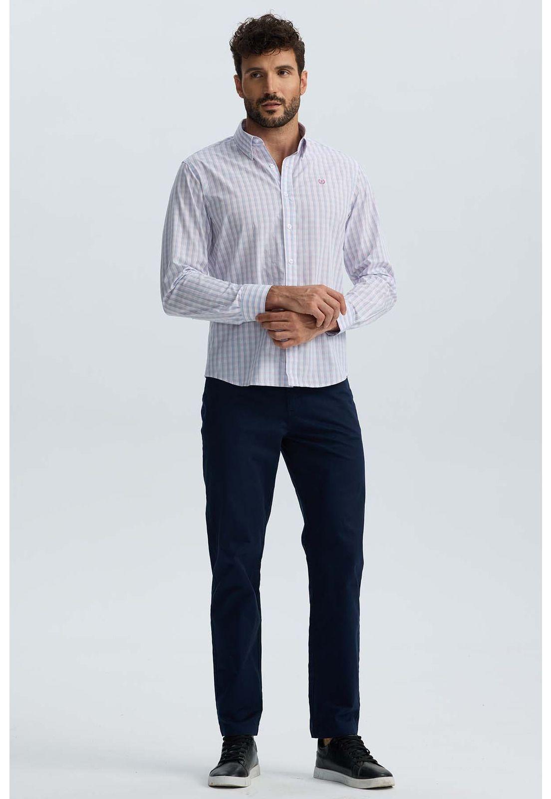 Camisa Hombre Cuadros Palo Rosa-3