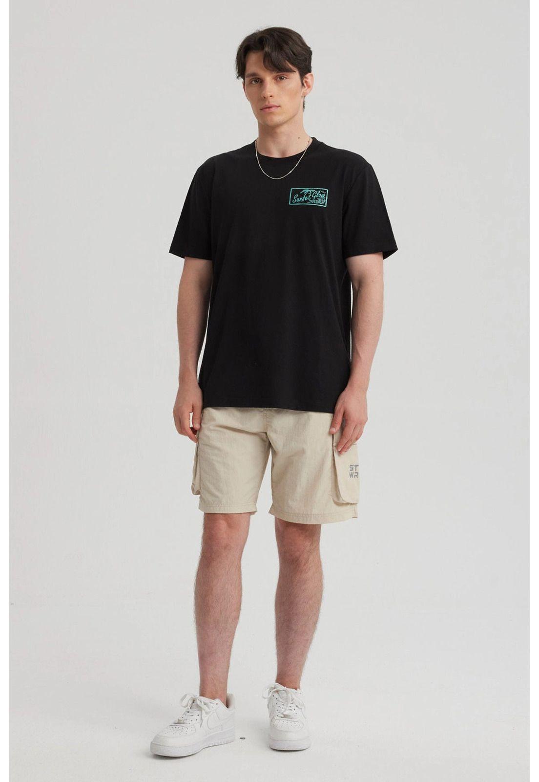 Polera Hombre Print Beach Negro-1