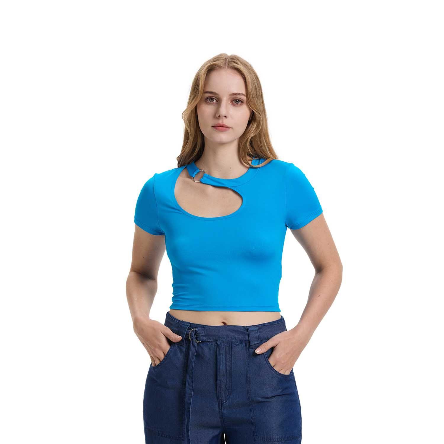 Polera Mujer Argolla Azul Claro Fashion's Park-0