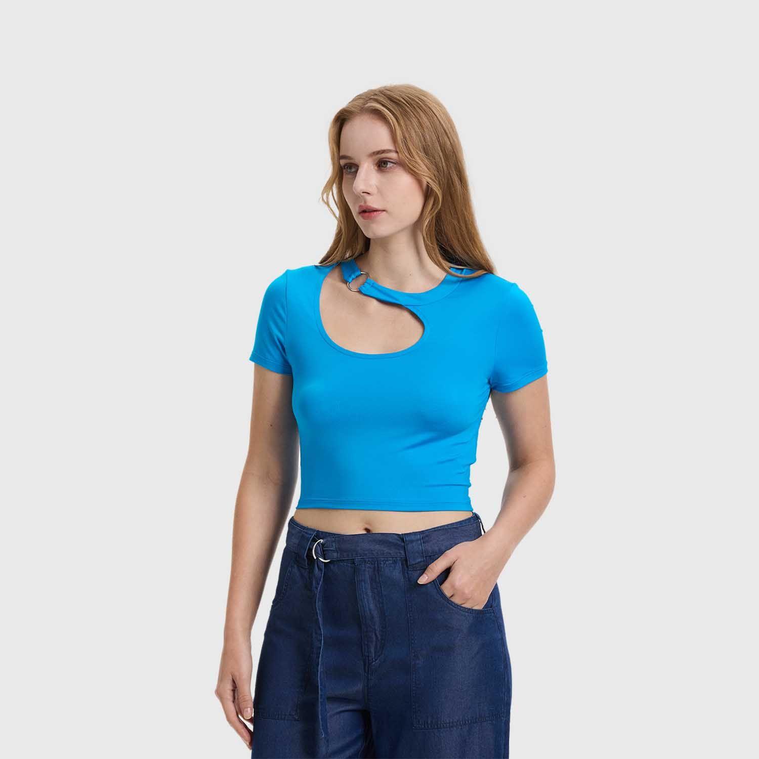 Polera Mujer Argolla Azul Claro Fashion's Park-1