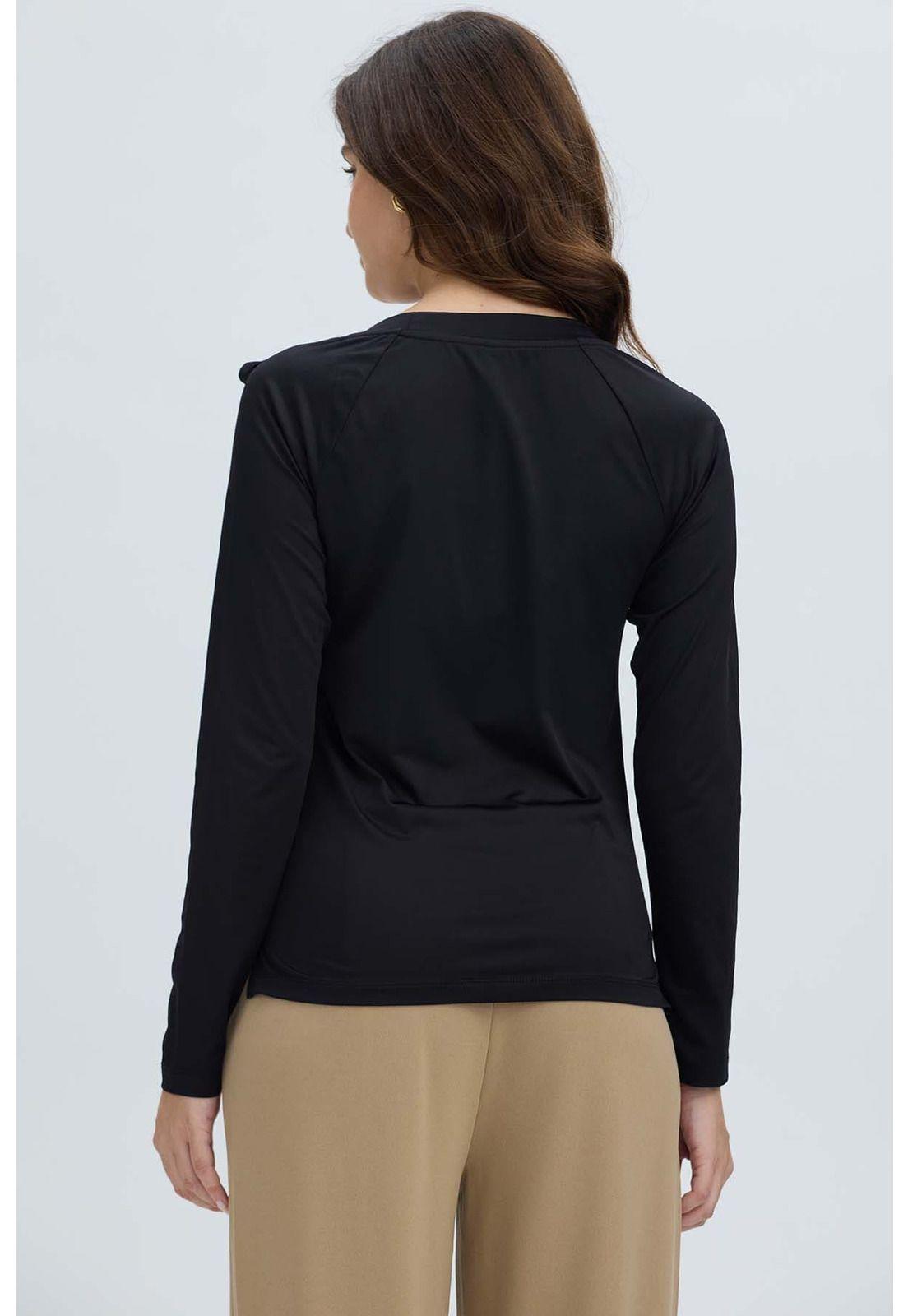 Polera Mujer Abertura Y Lazo Negro-2